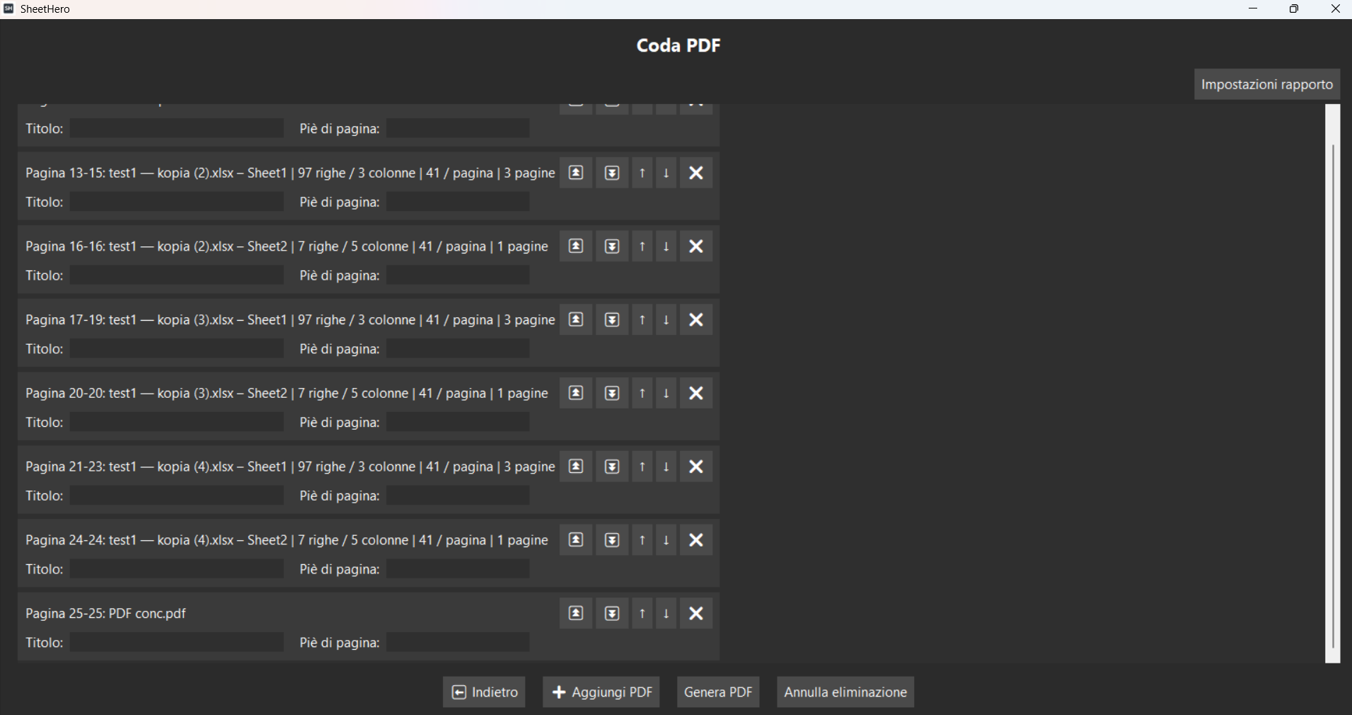Coda generazione PDF in SheetHero